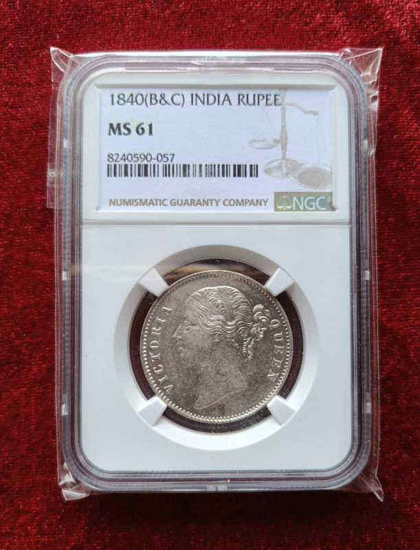 COINS WORLD MS 61 NGC GRADED 1840 ONE RUPEE QUEEN VICTORIA SILVER COIN FOR COLLECTORS Modern Coin Collection(1 Coins)