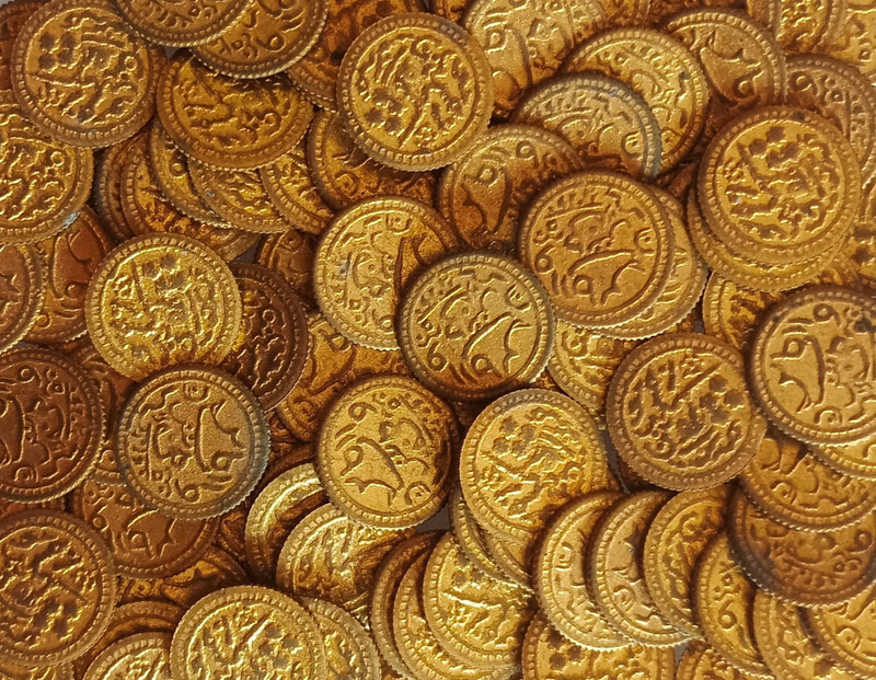 Philactibles Extremely Rare Mughal Period Gold Plated Coin Lot of 10 Coins Ancient Coin Collection(10 Coins)