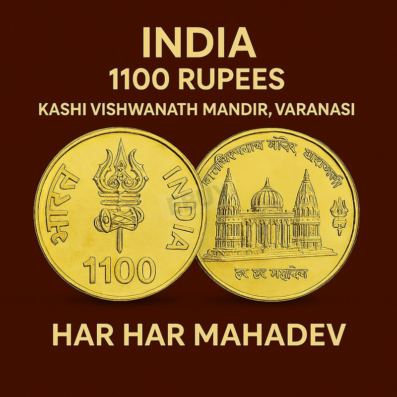 newway Most Demanded 1100 Rupees, Kashi Vishwanath Mandir, Varanasi old Gold-Plated Modern Coin Collection(1 Coins)