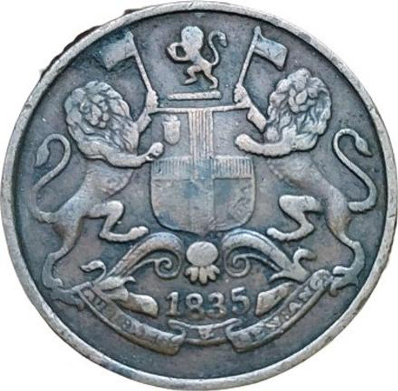 rbf EAST INDIA COMPANY 1835 ONE QUARTER ANNA **TOP CONDITION** Medieval Coin Collection(1 Coins)