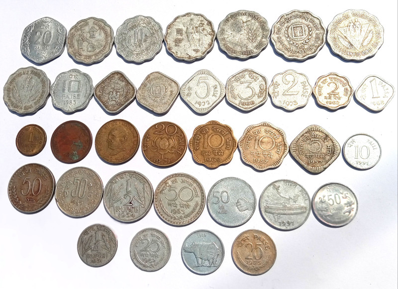 Sansuka 23 different India old coins Modern Coin Collection(23 Coins)