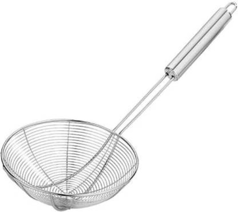 WokHouse Stainless Steel 16 Inch Frying Skimmer Slotted Spoon / Jhara / Channi Strainer(Silver Pack of 1)