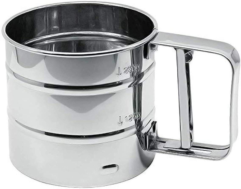 kankinmart Flour Sifter Hand Press Design Stainless Steel Flour Strainer(Multicolor Pack of 1)