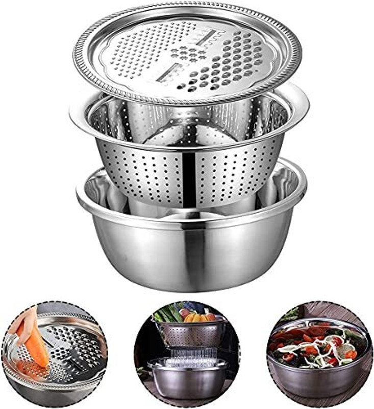 Calldrishe Vegetable & Fruit Chopper(1 Pcs Stainless Steel Bowl)