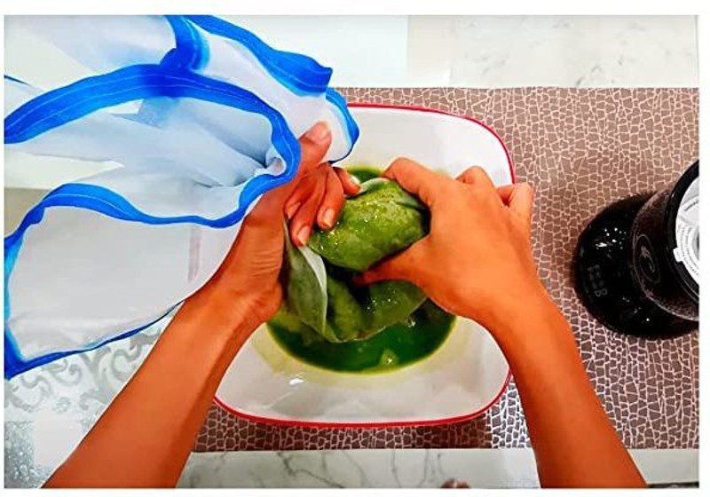 rushabh collections Multipurpose Nylon Filter Net Strainer for Vegetable Fruit Juice PACK OF 2 Collapsible Strainer(White, Blue Pack of 2)
