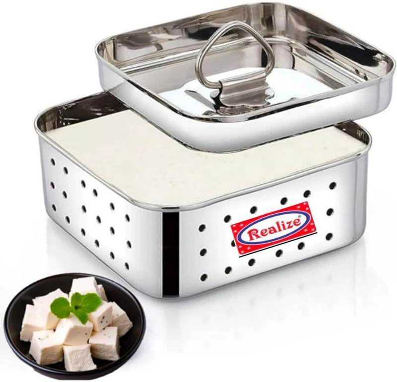 Konava marketing Square Shape Indian 550ml Paneer maker ,Tofu Press Mould Maker Colander(Steel Pack of 1)
