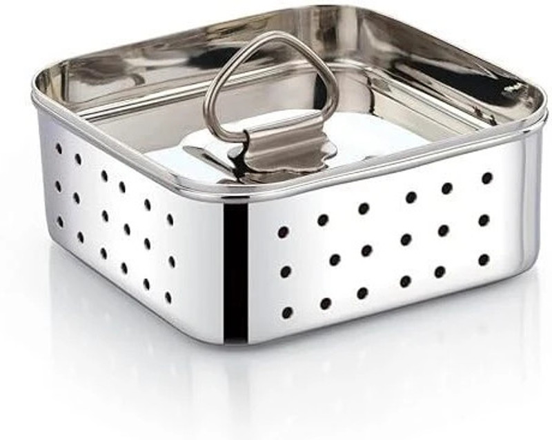 Aglor Stainless Steel Square Shape Indian Paneer/Tofu Press Mould Maker 250ml Collapsible Strainer(Silver Pack of 1)