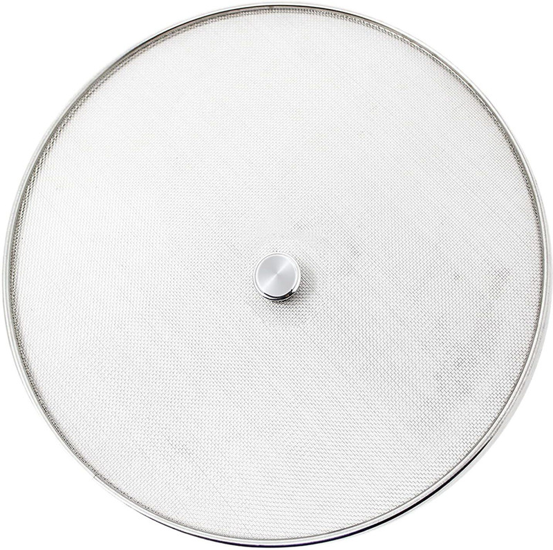 TANISHI KITCHEN'S Steel Milk Cover/Net Lid Strainer–Silver, 9Inch|Food Cover Jali|Pack of 1 Strainer(Silver Pack of 1)