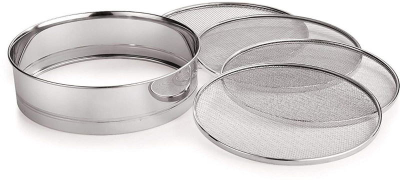Urbanware 4 in 1 Stainless Steel Interchangeable Sieve Flour Chalni/Strainers/Jaali/Channi Collapsible Colander(Silver Pack of 1)