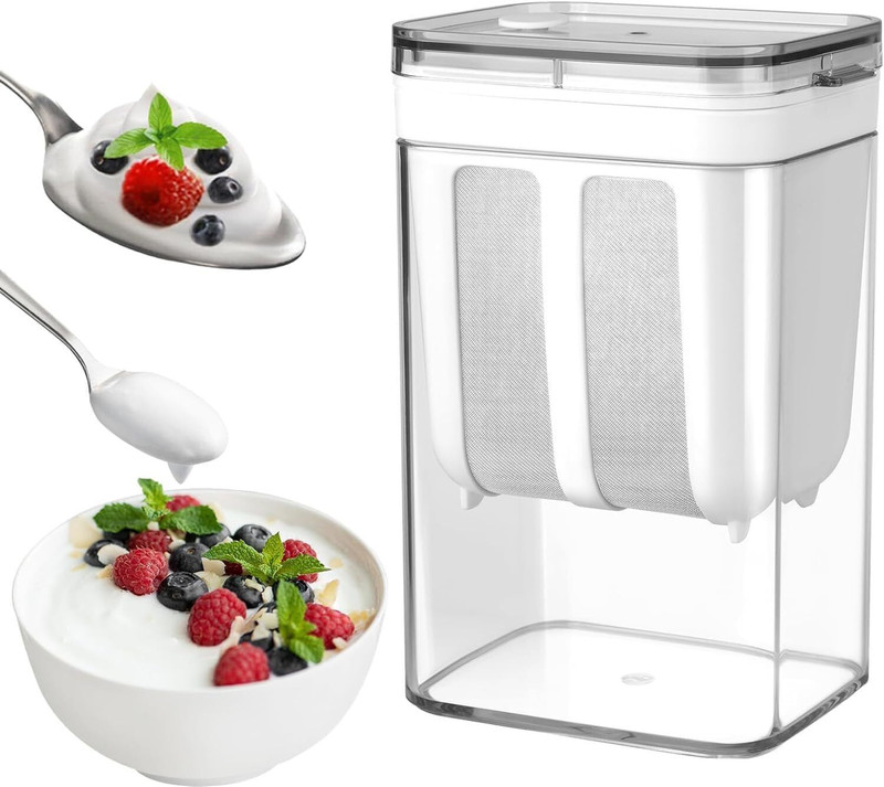 Deoxys Yogurt Strainer,Greek Yogurt Milk Filter,Food Mesh Strainer,Cheese Yogurt Maker Collapsible Strainer(White Pack of 1)