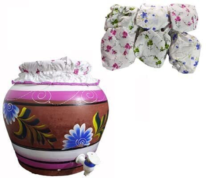 Winslow Matka Cover with Rubber Grip Size Adjustable Made with 100% Cotton Collapsible Strainer(Multicolor Pack of 2)