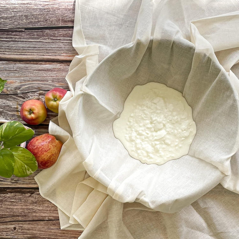 Pixel Home Unbleached Cotton Muslin Cheese Cloth, Ultra Fine, Reusable for Straining Collapsible Strainer(White)