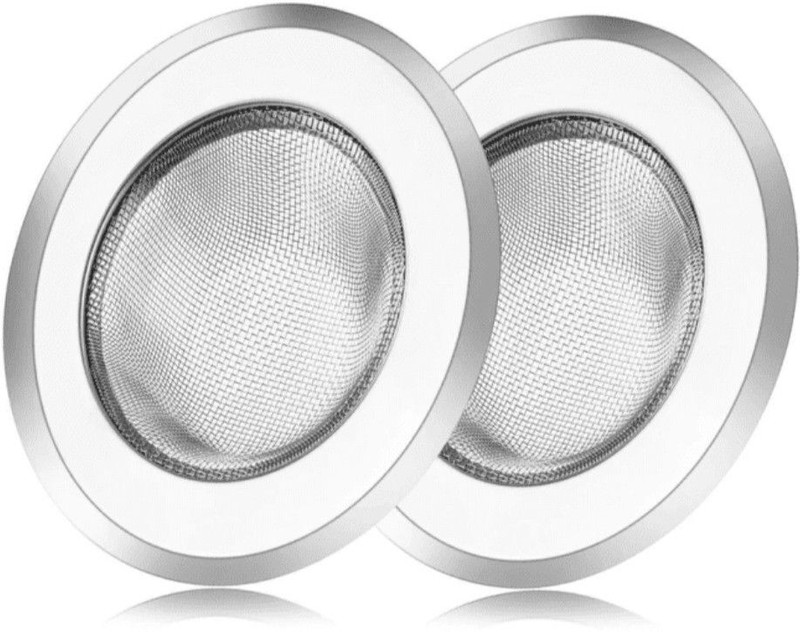 Kitchwish Stainless Steel Water Sink Strainer "10.5 cm" Wash Basin Jali, Kitchen Drain, Basin Basket Filter Stopper for Sink Jali, Mesh for Drainer Net Basket, Pack of 2 Collapsible Strainer(Steel Pack of 2)