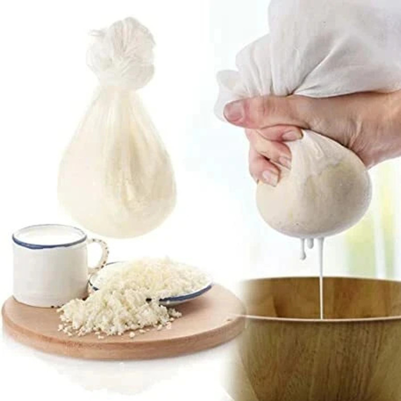 DARSHANAM WORLD Natural Ultra Fine Cheese Cloths for Straining Reusable, Making Cheese, Baking Collapsible Strainer(Beige Pack of 1)