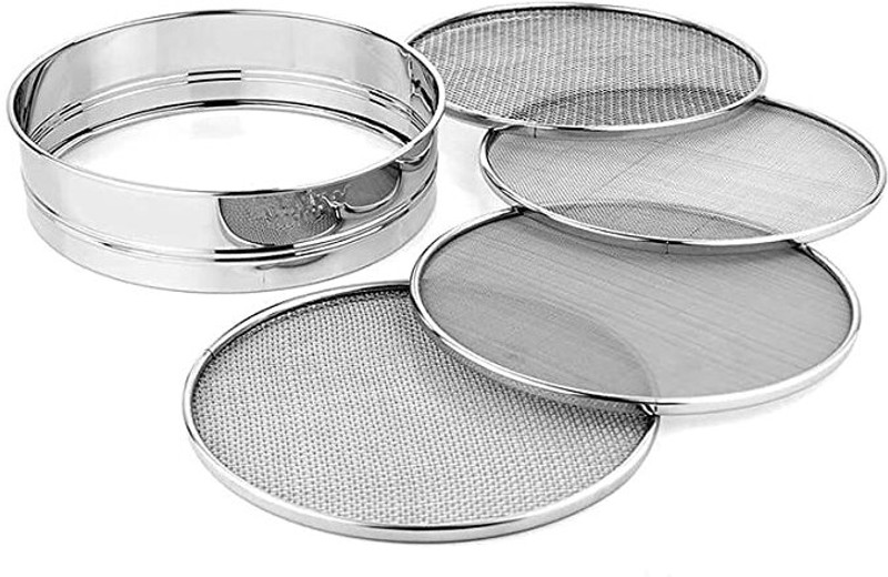 Konquer TimeS 4 in 1 Stainless Steel Interchangeable Sieve, Flour Chalni, Atta Chalni Sieve(Steel Pack of 4)