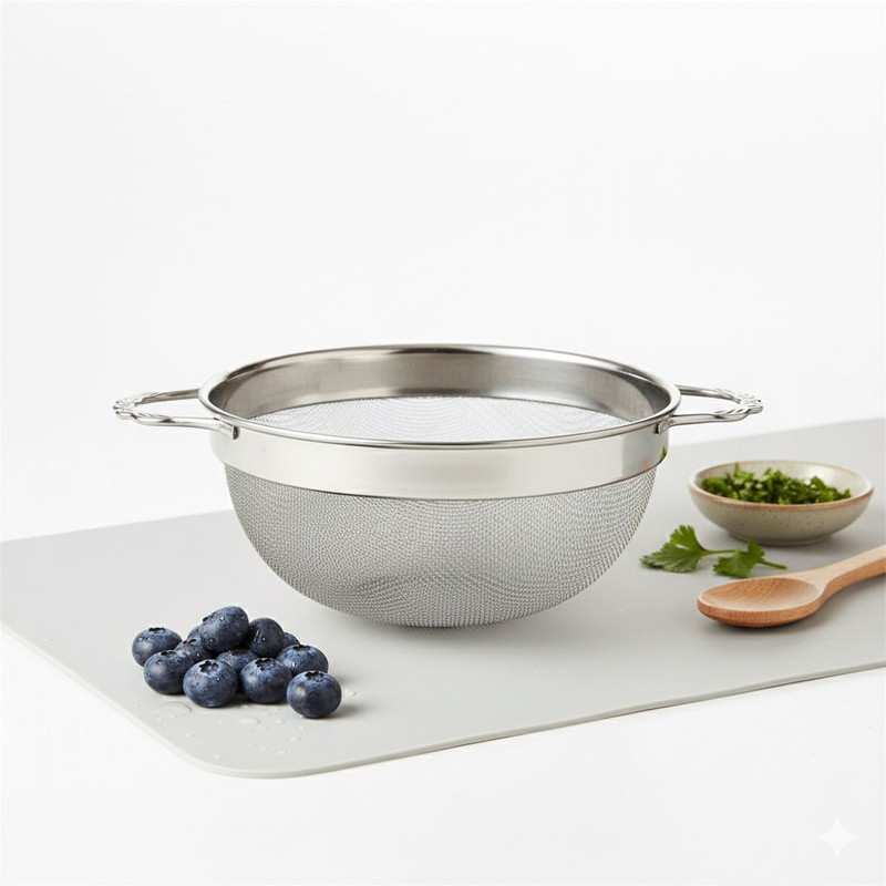 nemi Steel washing bowl for Fruits , Vegetables , Rice , Poha & Many more pulses Colander(Steel Pack of 1)