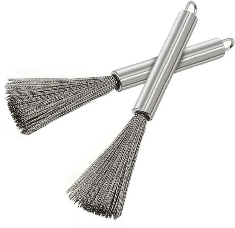 RBGIIT Steel Scrubbers for Cleaning Dishes, Kitchen Dishes Pots Pans Sink Cleaning K2 Strainer(Silver Pack of 2)