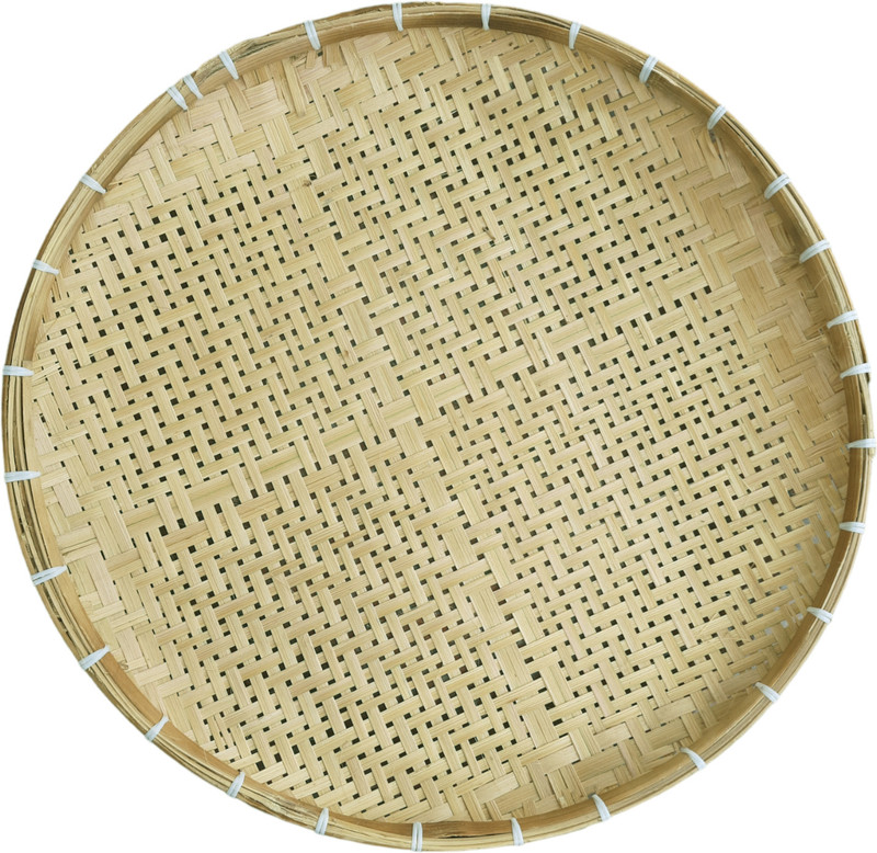 Das Departmental Store Handwoven Bamboo Channi for Draining or Washing Fruits, Vegetables & Grains Big Strainer(Green Pack of 1)