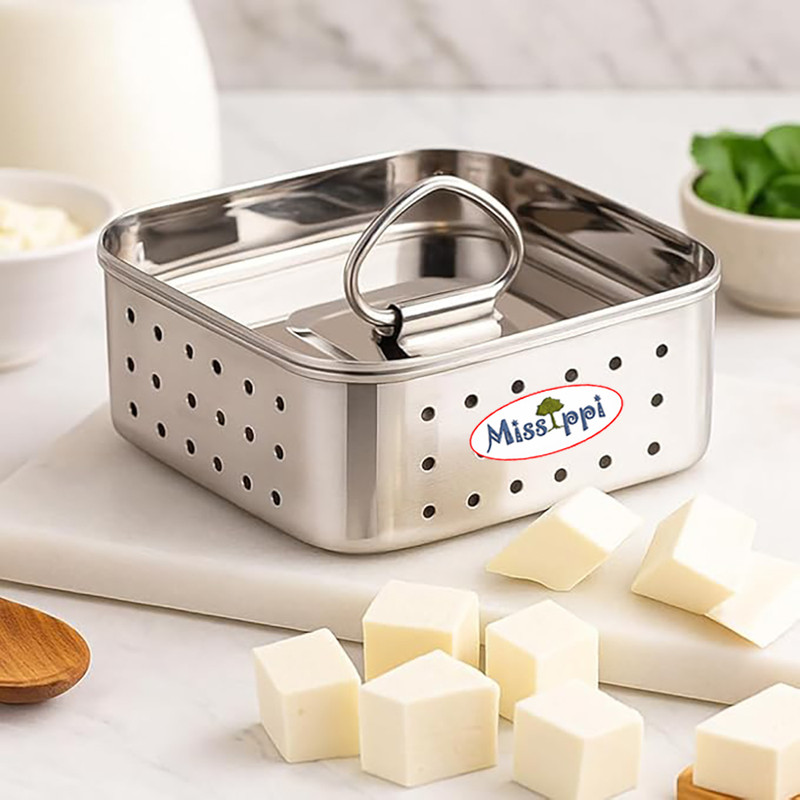 MISSIPPI 500 ml Square Paneer Maker / Tofu Maker, Strainer for kitchen Collapsible Strainer(Steel Pack of 1)