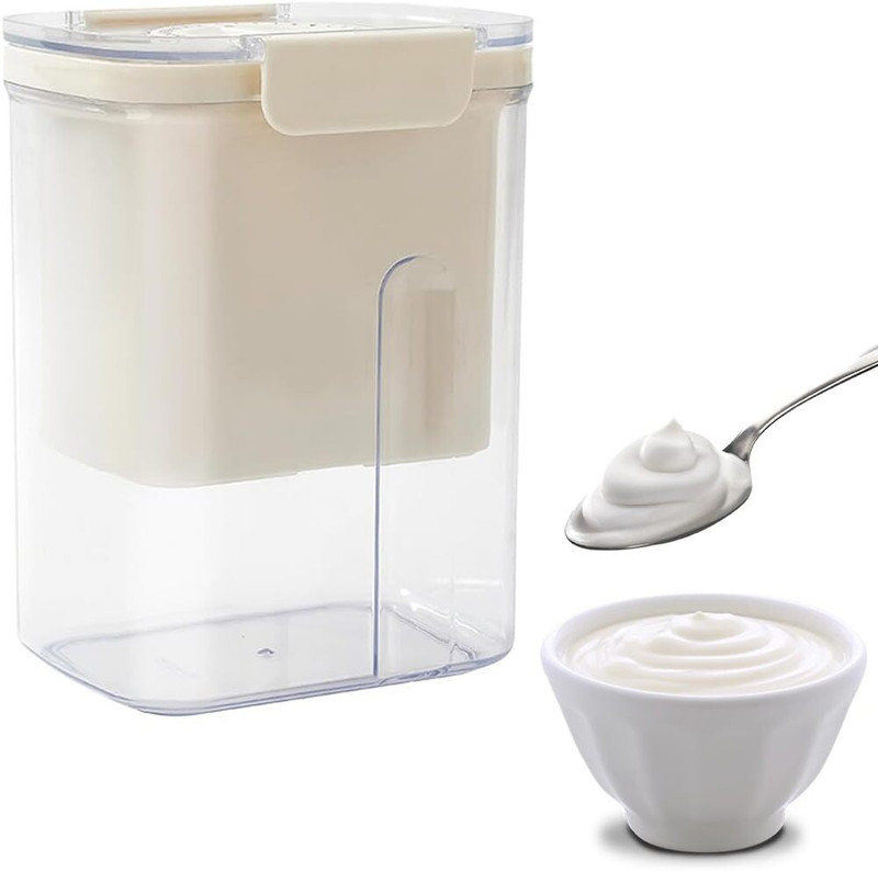 HASTHIP Greek Yogurt Strainer 34 Oz Fine Mesh Filter with Lid and Date Tracker Tea Strainer(Pack of 0)