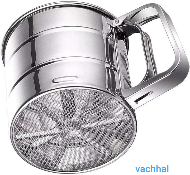 Mahantam Mahantam Stainless Steel Flour Sifter Collapsible Strainer(Steel Pack of 1)
