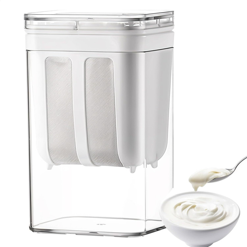 Eolyor Yogurt & Curd Maker 1200ML – Container with Fine Mesh Strainer & Lid | BPA-Free Yogurt Maker(White)