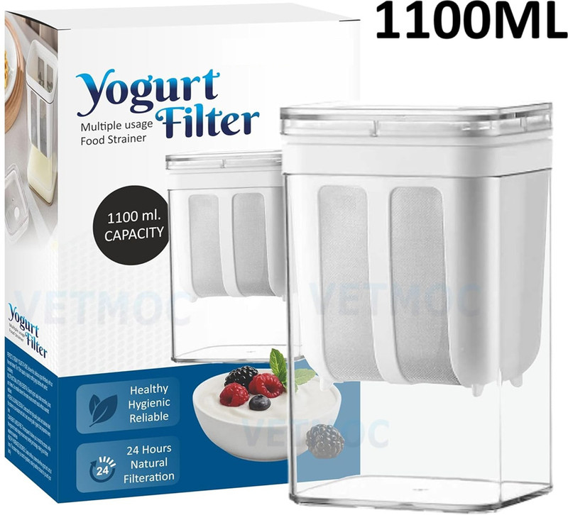 ONSKRI 1100ml Yogurt Filter Strainer & Greek Yogurt Maker Yogurt Maker(White)