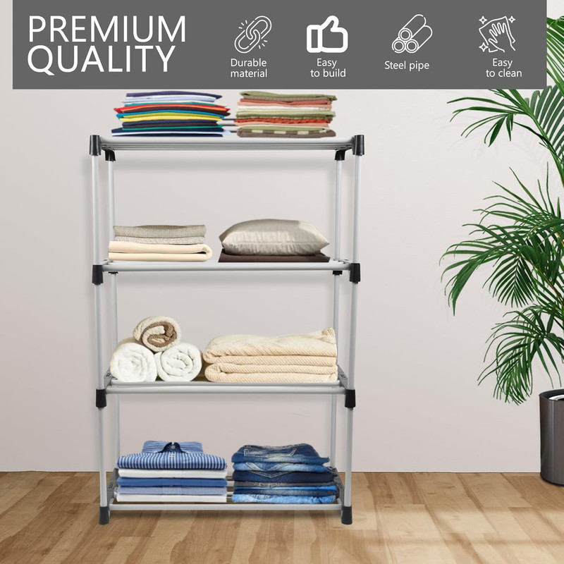 SRMAJI STORE PVC Collapsible Wardrobe(Finish Color - Black, DIY(Do-It-Yourself))