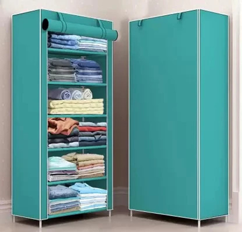 ZENVEXYO BRANDED 6 LAYER Carbon Steel Collapsible Wardrobe(Finish Color - SKY BLUE, DIY(Do-It-Yourself)) - 59% off at DetectaDeal