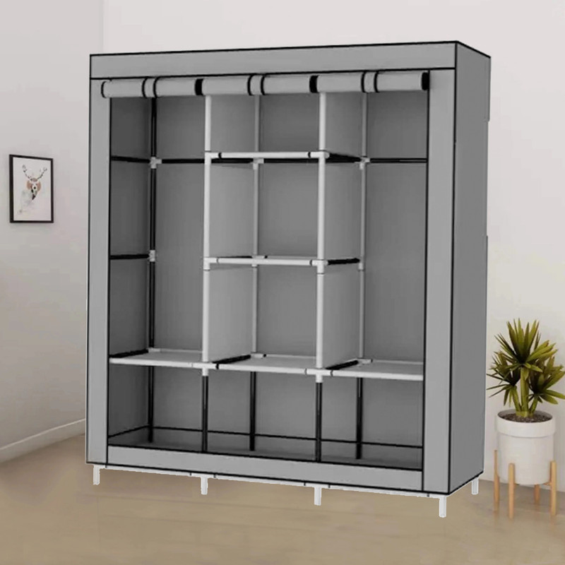 Attache Carbon Steel Collapsible Wardrobe(Finish Color - GREY, DIY(Do-It-Yourself))