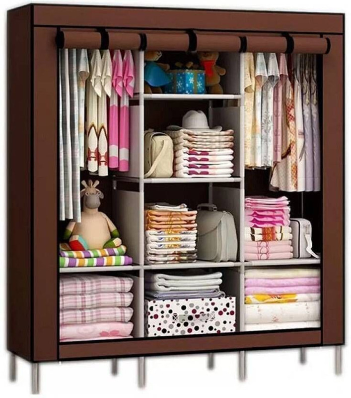 MEZIRE Collapsible Wardrobe 88130 PP Collapsible Wardrobe(Finish Color - Brown, DIY(Do-It-Yourself)) - 64% off at DetectaDeal