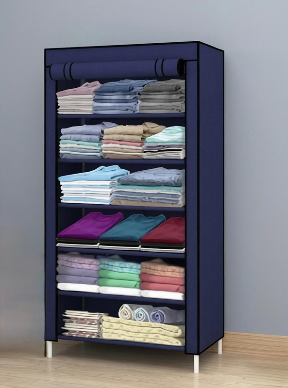 akstore blue Shoe Rack 6 Layer 0 PP Collapsible Wardrobe(Finish Color - navy blue, DIY(Do-It-Yourself)) - 74% off at DetectaDeal