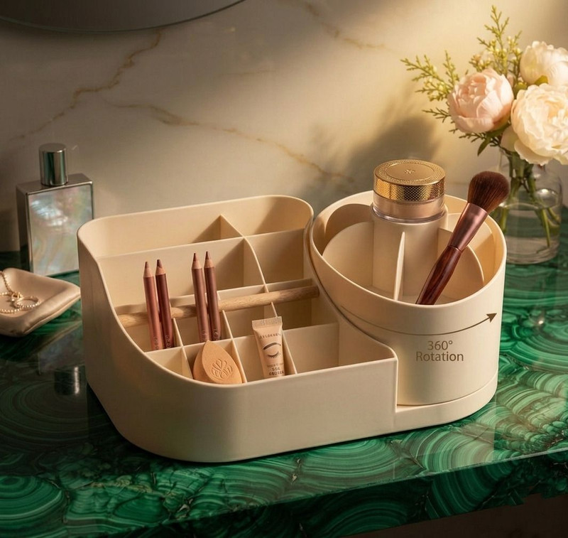 Sorath 360 rotating make up brush organiser PVC Collapsible Wardrobe(Finish Color - White-4, Pre-assembled) - 73% off at DetectaDeal