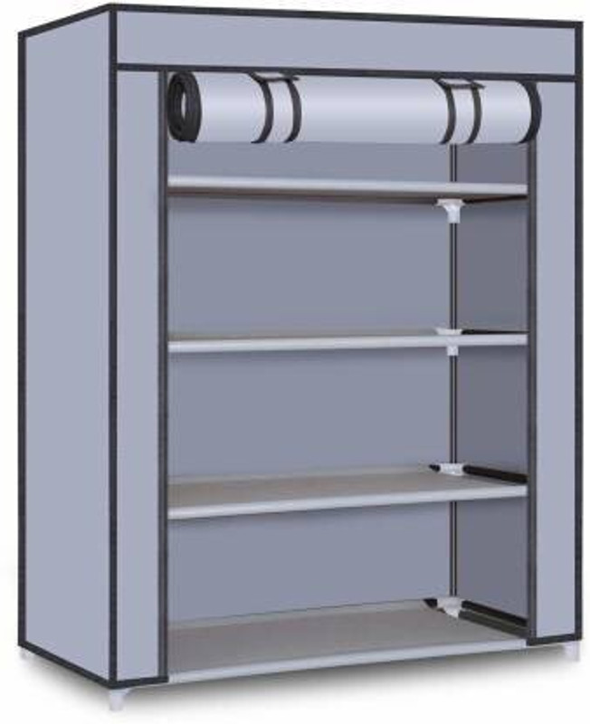 SKPRODER Carbon Steel Collapsible Wardrobe(Finish Color - GREY, DIY(Do-It-Yourself))