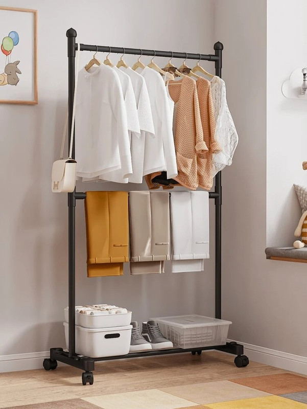 BAZKU PC Collapsible Wardrobe(Finish Color - black-single, DIY(Do-It-Yourself))
