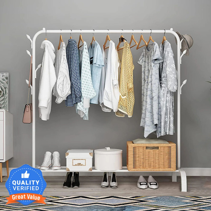 Sasimo 1 Door 2 Shelf Open Coat clothes hanger stand PP Carbon Steel Collapsible Wardrobe(Finish Color - White_, DIY(Do-It-Yourself)) - 79% off at DetectaDeal