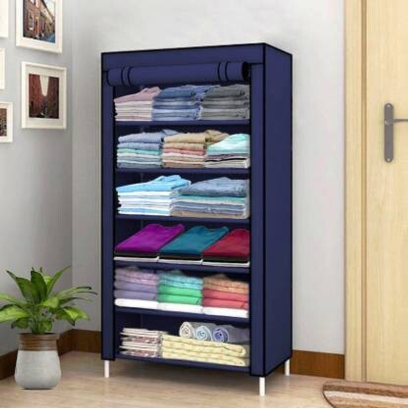 Ryuga PP Collapsible Wardrobe(Finish Color - Navy Blue, DIY(Do-It-Yourself))