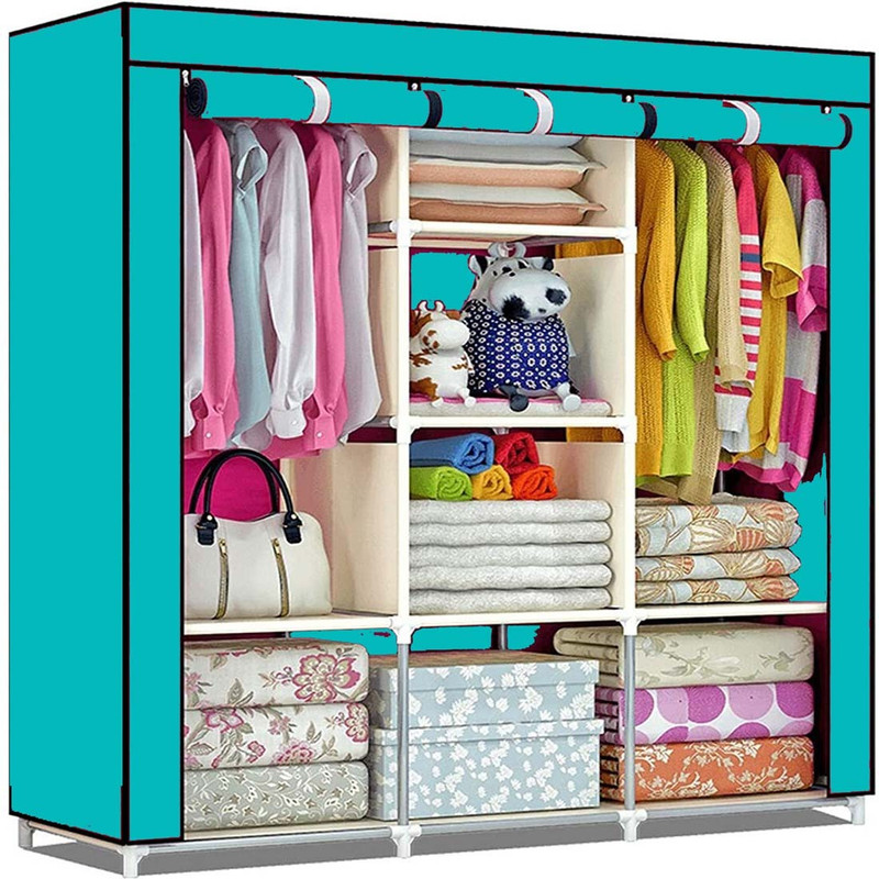 GALLAXY Carbon Steel Collapsible Wardrobe(Finish Color - sky blue, DIY(Do-It-Yourself)) - 75% off at DetectaDeal