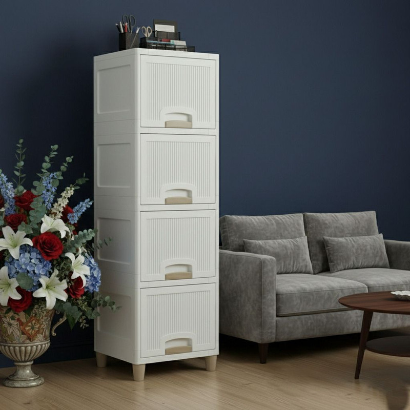 Sorath PVC Collapsible Wardrobe(Finish Color - White-4, DIY(Do-It-Yourself))