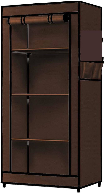 Attache Carbon Steel Collapsible Wardrobe(Finish Color - BROWN, DIY(Do-It-Yourself)) - 81% off at DetectaDeal