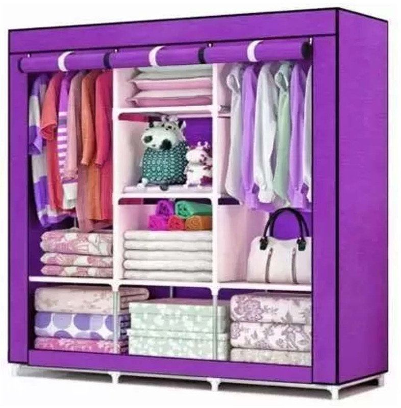 GALLAXY Carbon Steel Collapsible Wardrobe(Finish Color - Purple, DIY(Do-It-Yourself))