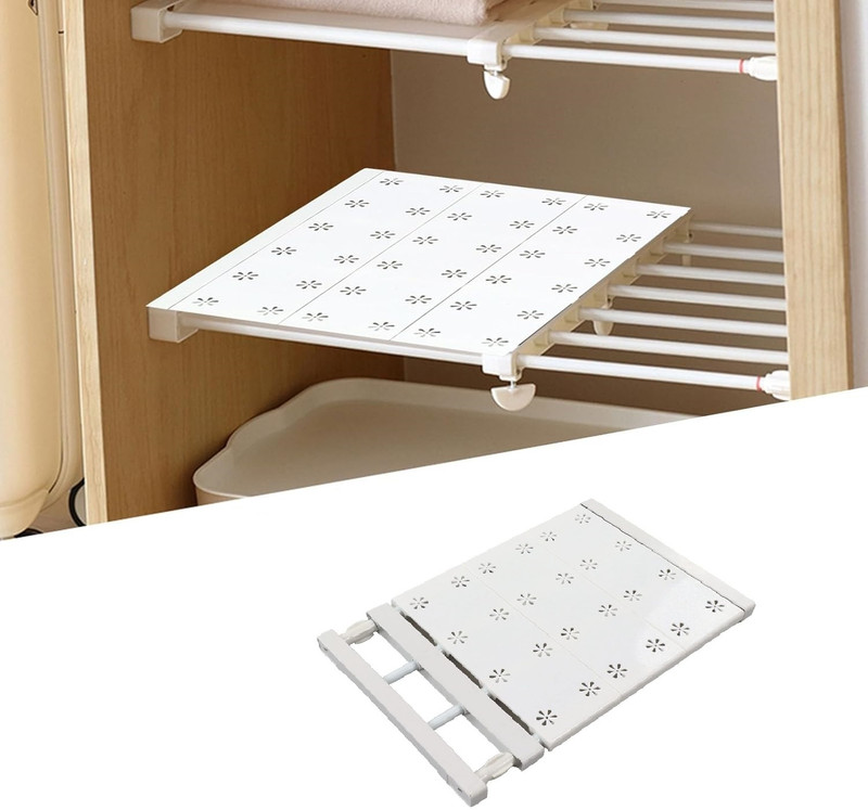 Deoxys Expandable Closet Tension Shelf Storage Rack for Cabinet Wardrobe Cupboard PP Collapsible Wardrobe(Finish Color - White, DIY(Do-It-Yourself)) - 50% off at DetectaDeal