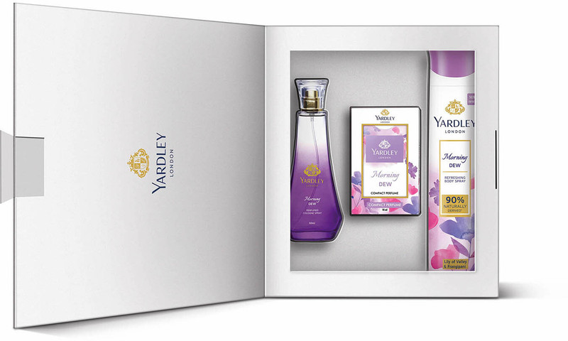 Yardley London Luxury Gift Set For Women- Morning Dew DWP, Compact Perfume, and Body Spray Combo Set(Set of 3)