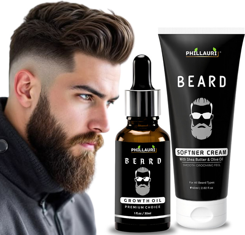 Phillauri Stimulate Hair Growth Beard Oil Condition and Nourish Beard Cream For Men(2 Items in the set)
