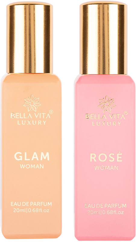 BELLAVITA GLAM & ROSE perfume combo|Jasmine, Rose & Musk Notes|Long Lasting|(2 Items in the set)