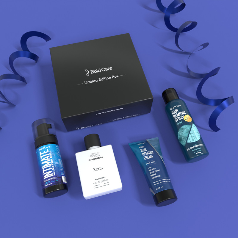 Bold Care Luxury Kit For Men|Hair Removal Spray|Hair Removal Cream|Intimate Wash|Perfume|(1 Items in the set)