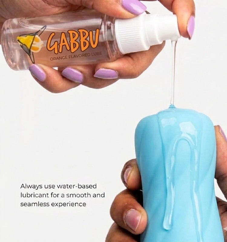 GABBU Silicone Body Massager with Lubricant Combo | Waterproof Personal Massager + Smooth Glide Lube for Relaxation & Wellness(2 Items in the set)