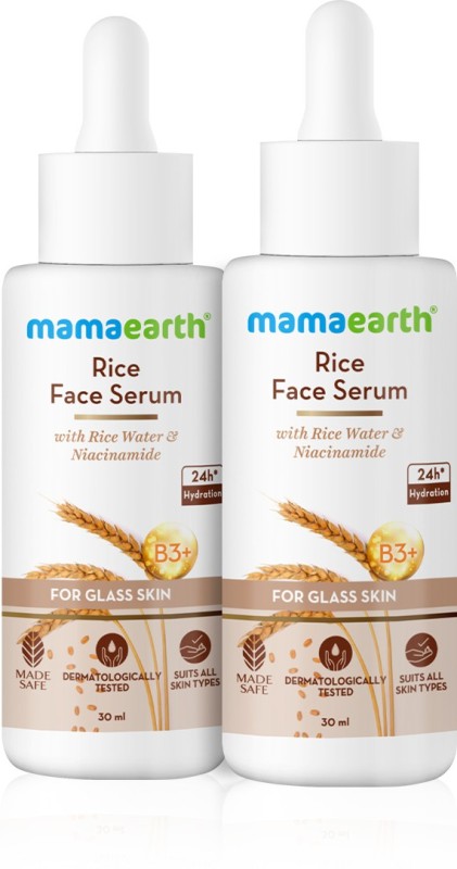 MamaEarth Rice Face Serum for Glowing Skin With Rice Water & Niacinamide (Pack of 2)  (60 ml)