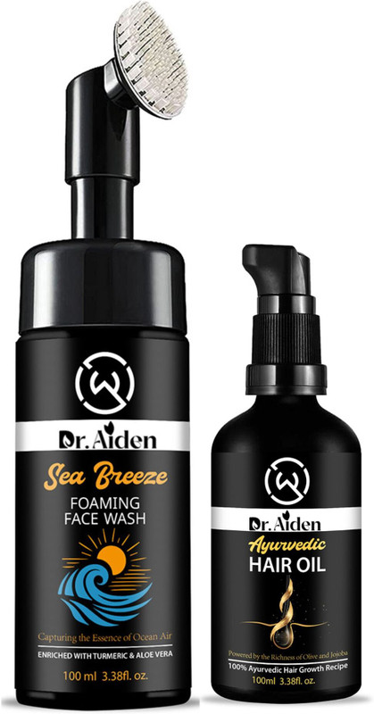Dr Aiden Sea Breeze Foam Face Wash & Ayurvedic Hair Oil with Jojoba & Olive Hair Oil(2 Items in the set)