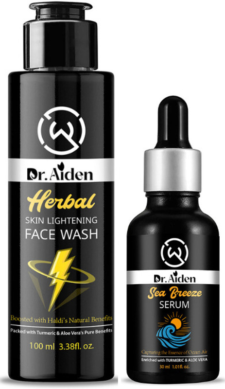 Dr Aiden Sea Breeze Skin Naturals Face Serum & Herbal Skin Lightening with Turmeric & Aloe Vera Face Wash(2 Items in the set)